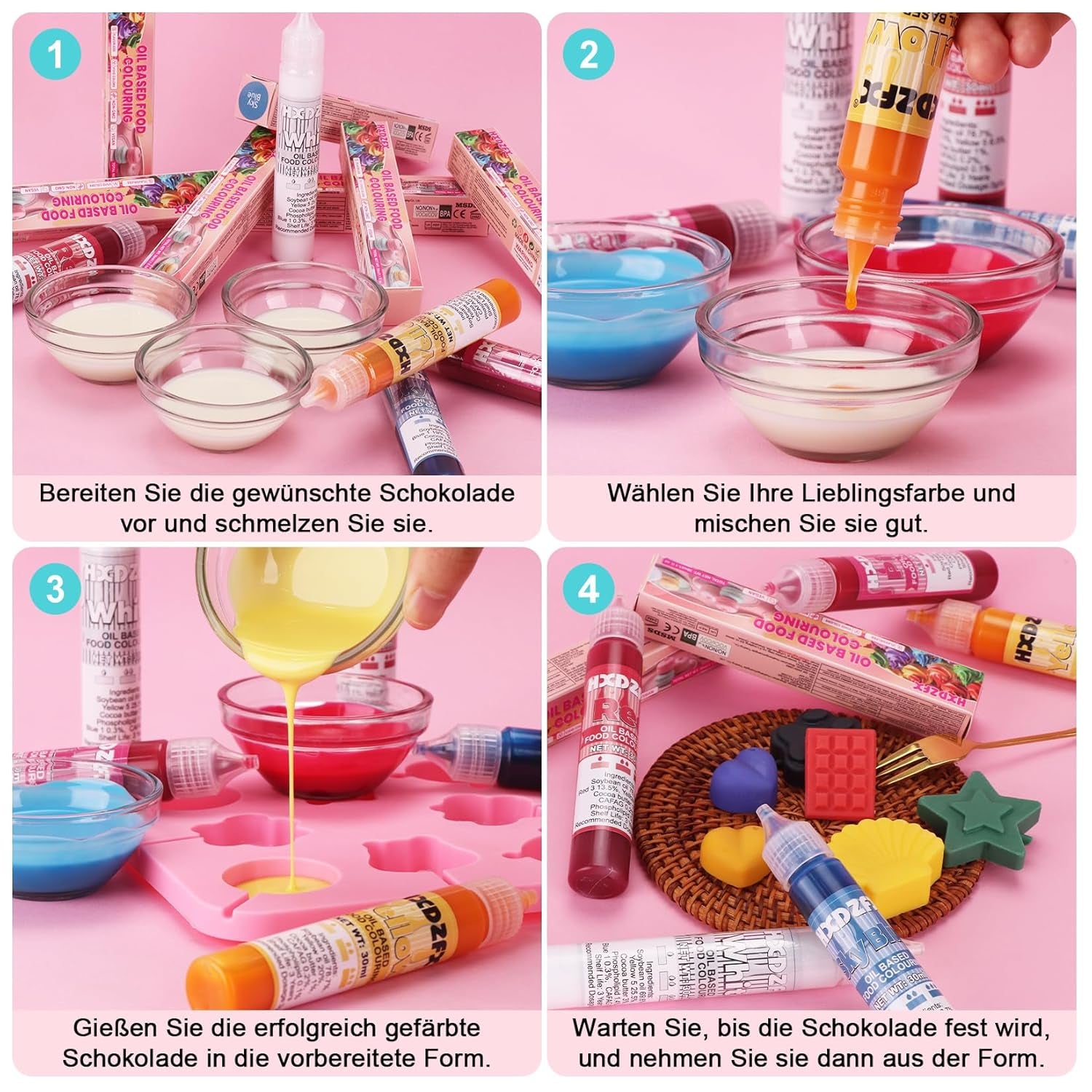 Fettlösliche Lebensmittelfarbe – 30 ml konzentrierte Lebensmittelfarbe auf Ölbasis für Schokolade, Lebensmittelfarben-Set für Kuchendekoration, Fondant, Buttercreme, Backen, Basteln (Marineblau)