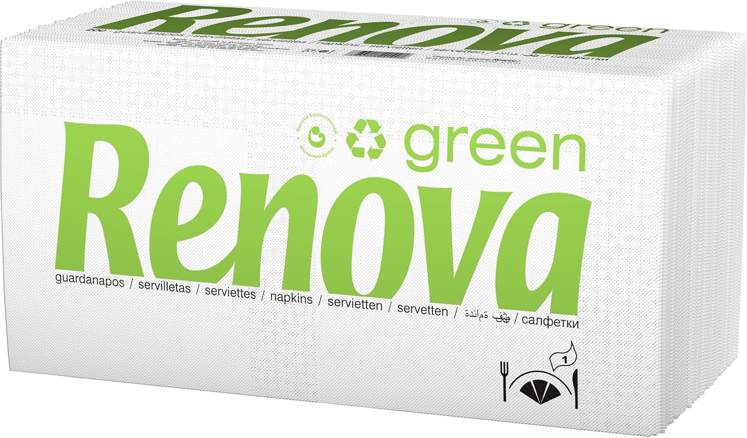 Renova - Renovagreen-Taschentücher, 200 Taschentücher, Recyclingpapier, Europäisches Umweltzeichen, Standardgröße