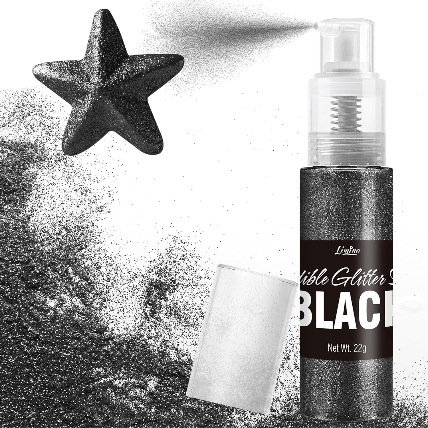 Essbares Glitzerspray – 22 g essbarer Glitzer, essbares Glitzerpulver für Getränke, Kuchendekorationen, Macarons – Lebensmittelfarbenes Glitzerpulver, essbarer Glitzer für Cocktails, Muffins (Pink)