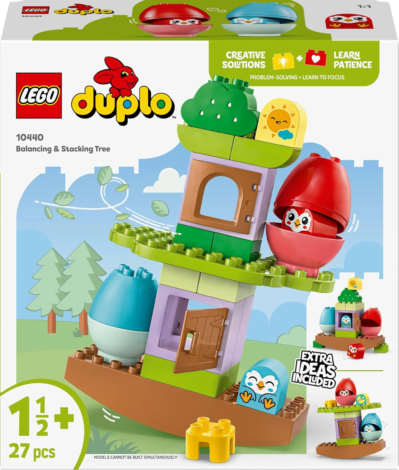 LEGO DUPLO Baum zum Balancieren und Stapeln, Entwicklungsspielzeug, Bauset für Kinder ab 18 Monaten, Kreativspielzeug für Kinder, Lernspielzeug mit 2 Spielzeugvögeln 10440 Bausets Besuchen Sie den LEGO-Store