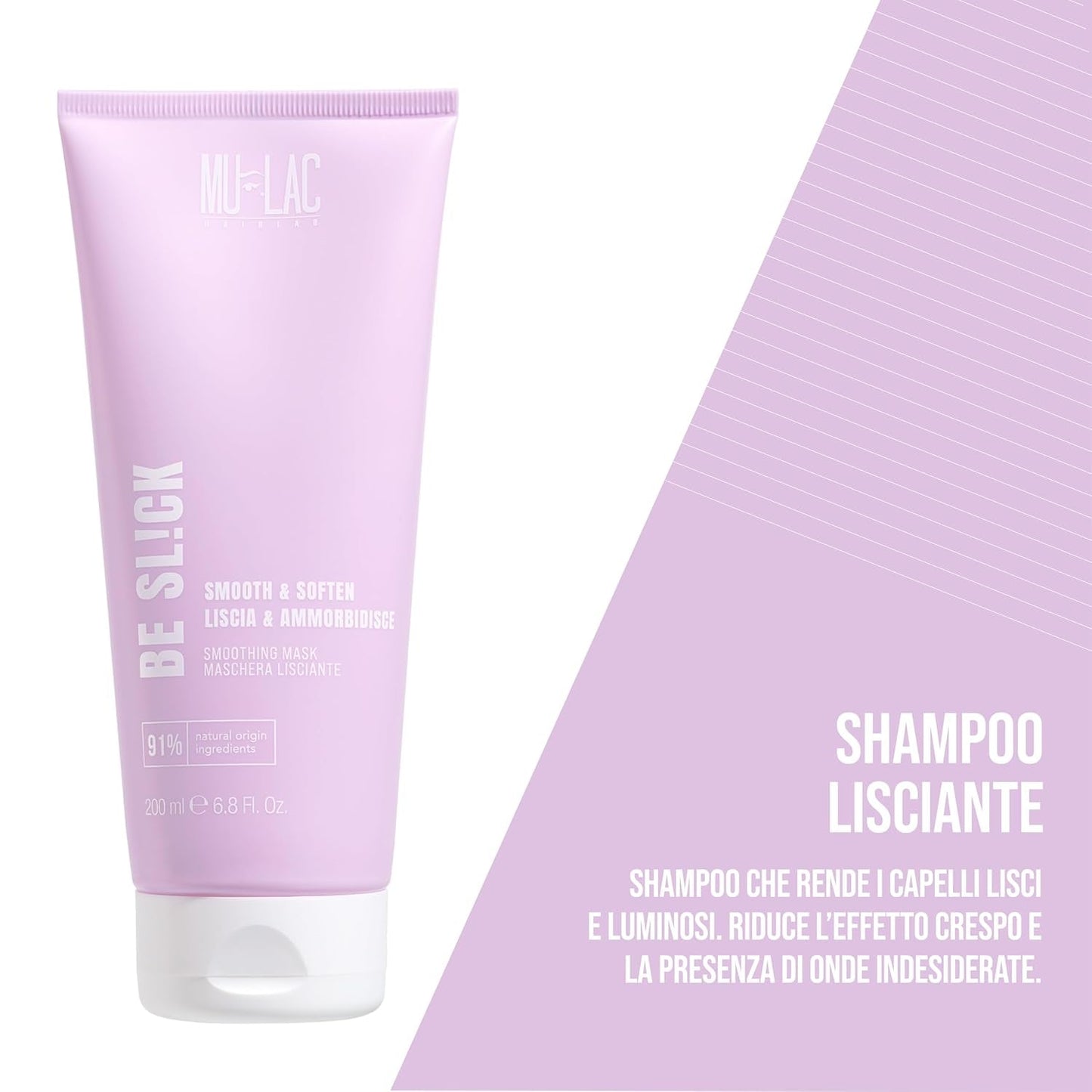 | BE SL!CK Shampoo zum Glätten und Weichmachen mit Anti-Frizz-Effekt, mit Leinsamen, 250 ml Kinder – Bad und Hautpflege Naty Shop