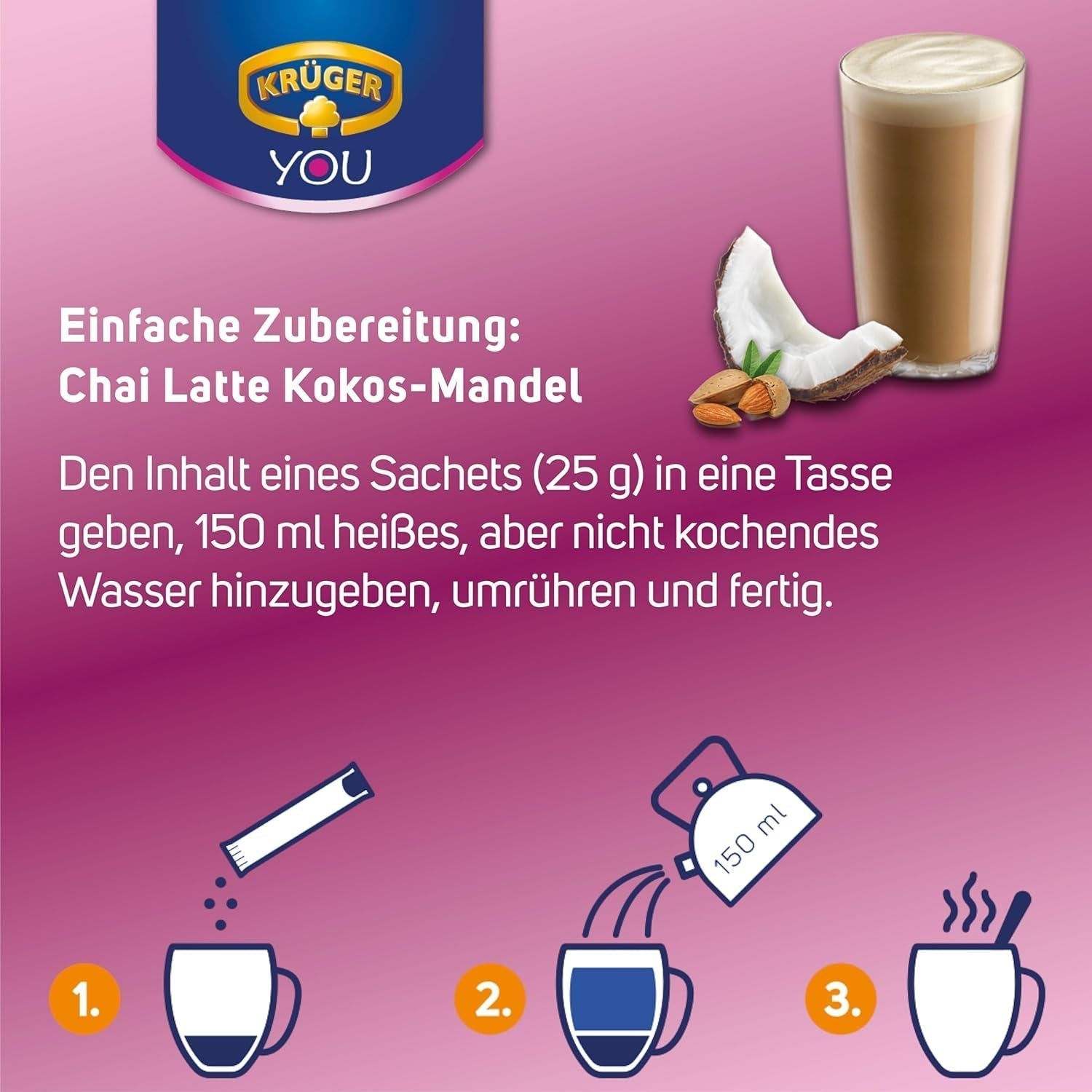 KRÜGER Chai Latte Exotic India Typ Kokos-Mandel (1 x 0,25 kg)