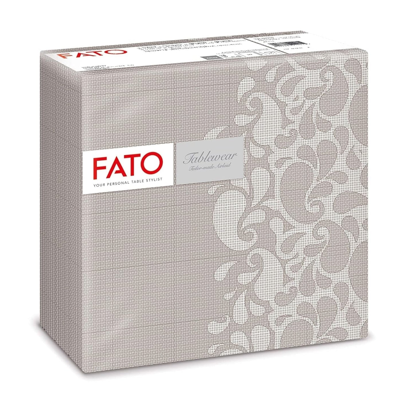 Fato - Trockenpapierservietten, Airlaid, Textileffekt, Packung mit 50 Servietten, 40X40 gefaltet im 4er-Format, Tropicana Decor