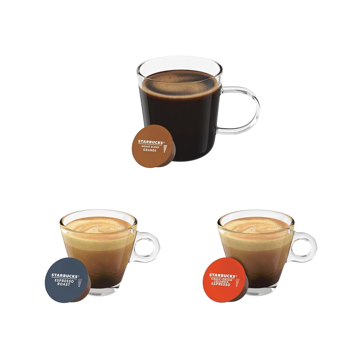 STARBUCKS Probierset, Espresso-Varianten von Nescafé Dolce Gusto Kaffeekapseln 6 x 12 (72 Kapseln) - Exklusiv bei Amazon