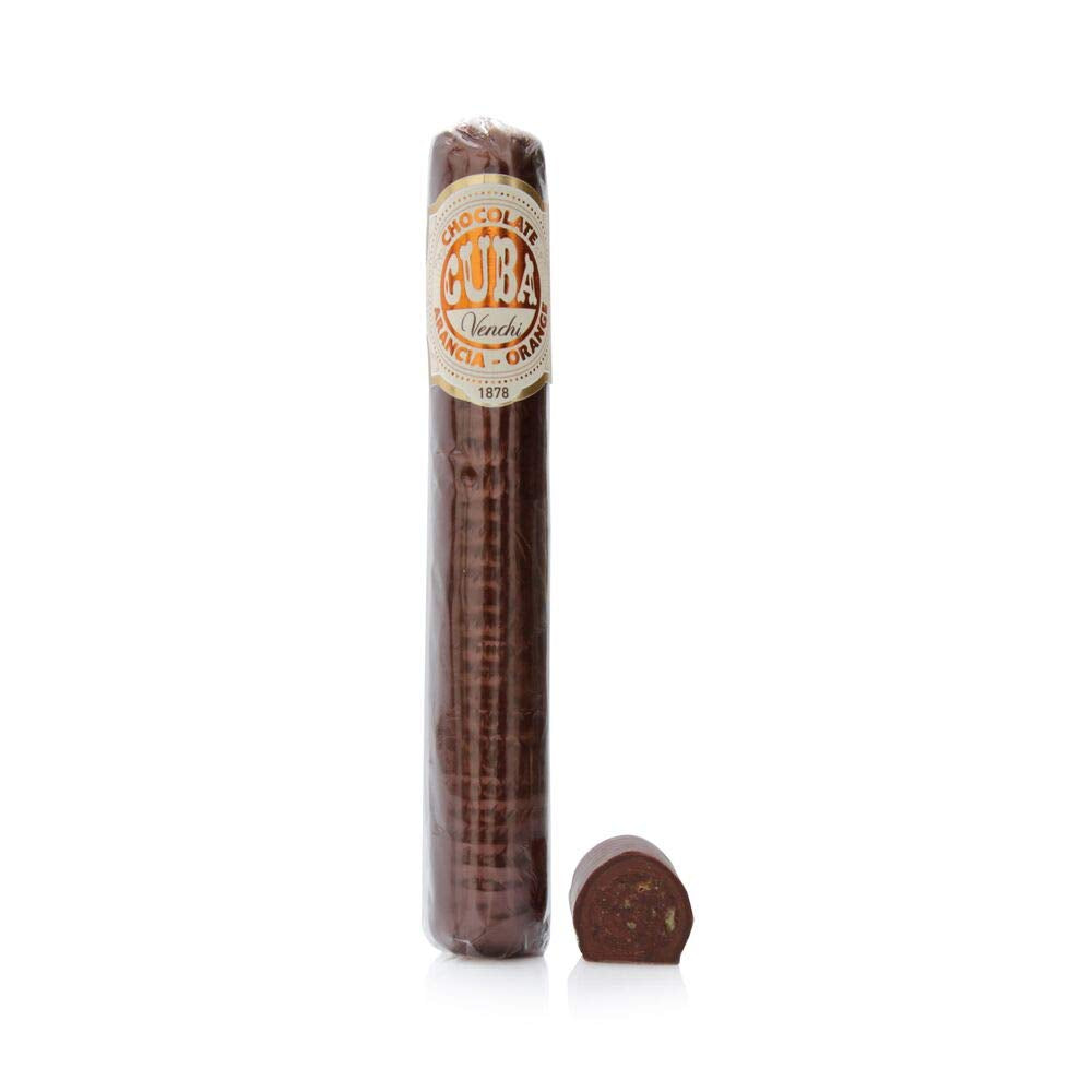 Venchi – Zigarre aus Milchschokolade und dunkler Schokolade 56 % mit kandierter sizilianischer Orangenschale, 100 g, glutenfrei, ohne Farbstoffe und ohne Konservierungsstoffe