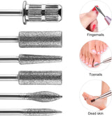 MWOOT Diamant-Nagelbohrer für elektrische Nagelfeilen mit Schleifhülsen, Schleifbändern, Nagelbohrer, Zubehör für künstliche Nägel, Nagelhautentferner