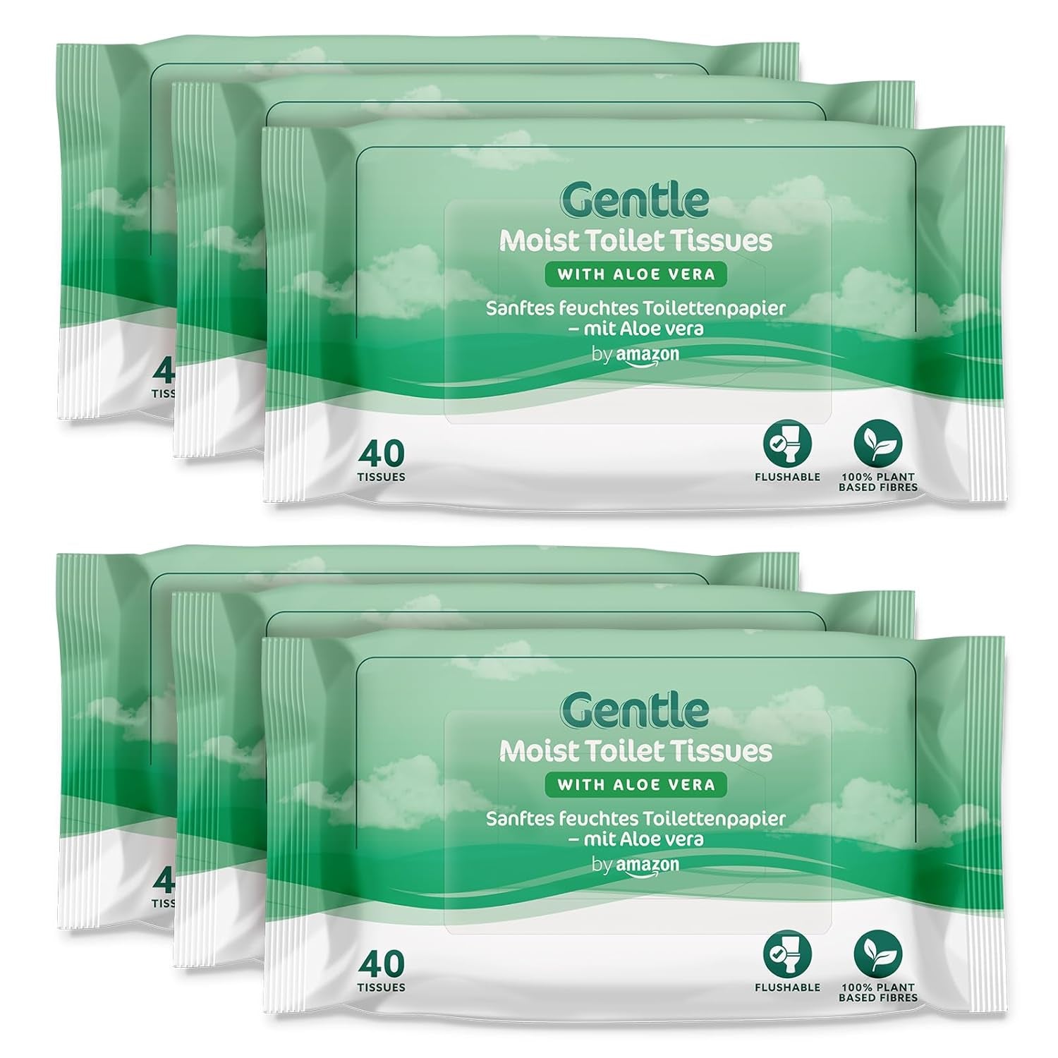 Von Amazon: Weiche, feuchte, geruchlose, fein saugfähige, parfümfreie Toilettentücher, 240 Stück (6 Packungen à 40 Stück) (ehemals Marke Presto!)