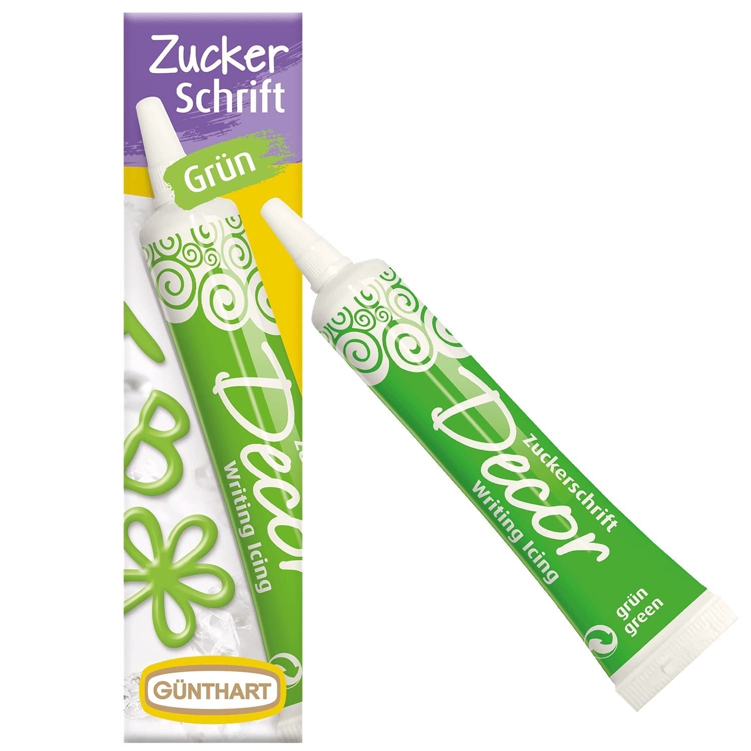 Günthart Backdecor 25 g Zucker mit Buchstaben GOLD für alle Desserts in goldener Farbe aus Zucker für schöne Buchstaben und Motive, 1 Packung (25 g)