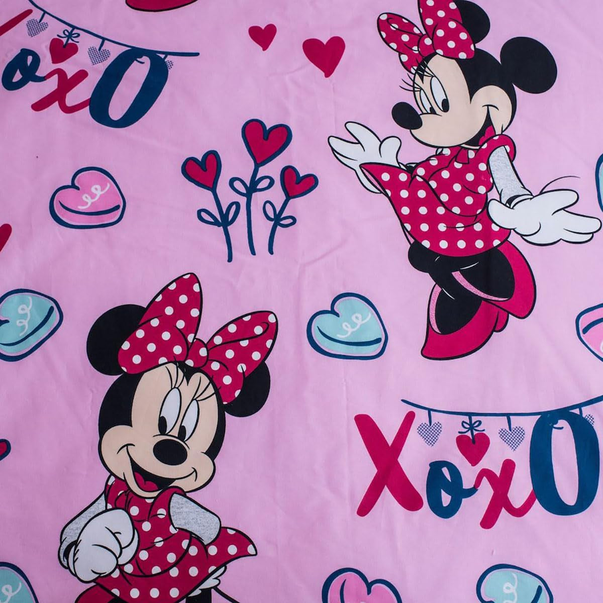 Disney-Bettwäsche, Minnie Mouse Pink Baby, 100 % Baumwolle mit Reißverschluss-Bettwäsche – Kids Naty Shop