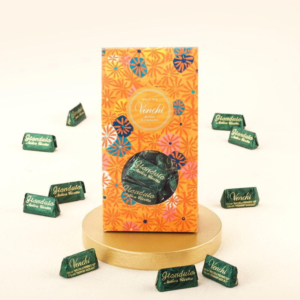 Venchi – Murrine Collection – Gianduiotto Antica Ricetta Schokoladen-Geschenkbox, 300 g – Mit IGP-Haselnüssen aus dem Piemonteser Wald – Geschenkidee – Glutenfrei