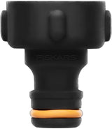 Fiskars Wasserhahnanschluss, für Wasserhähne, Ø 21 mm (G 1/2"), FiberComp, Universalgröße, 10 g, Schwarz/Orange, 1027053
