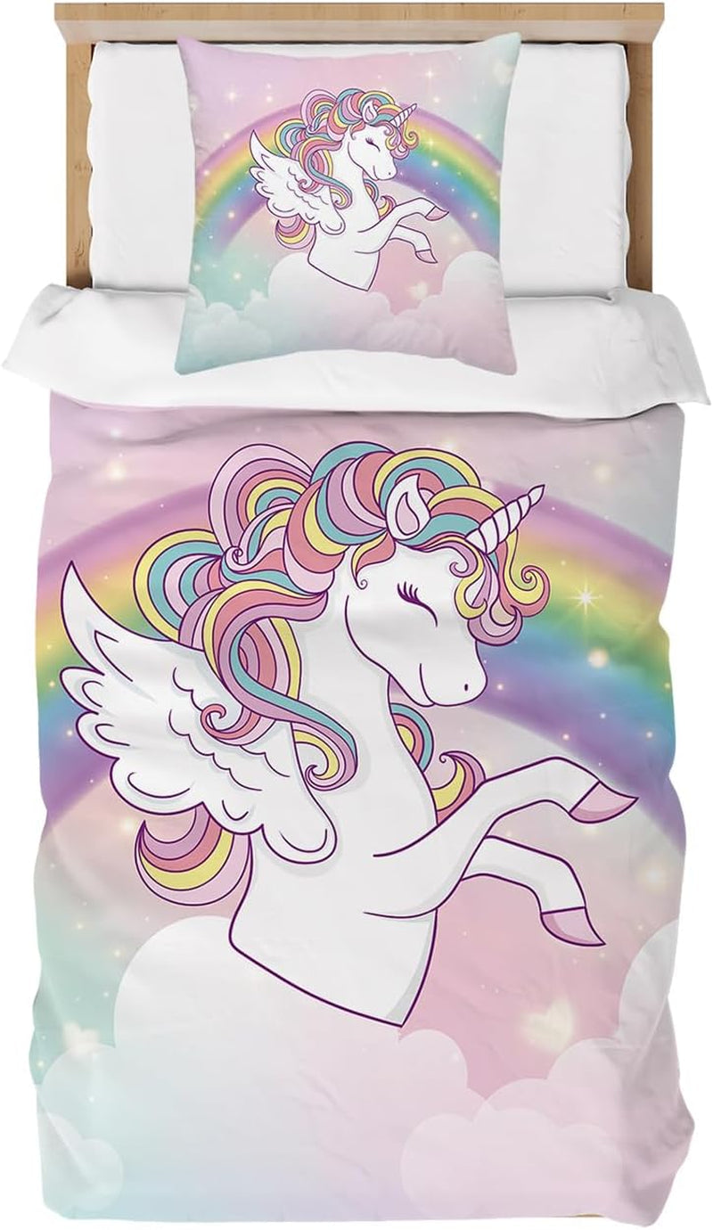 Bettwäsche für Kinder, Unicorn Soft, Mikrofaser Bettwäsche - Kinder Naty Shop Rainbow 135X200 cm