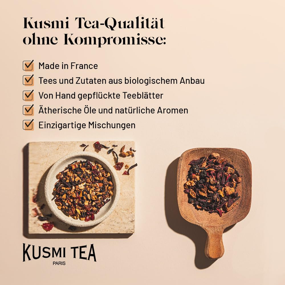 Kusmi Tea – 2er-Pack – Jasmin-Grüntee – Bio-Jasmin-Grüntee-Mischung – 100 % Bio-Grüntee – kann heiß oder kalt getrunken werden – 2 x 20 Teebeutel