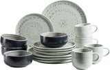 MÄSER 931744 Spicy Market Serie, handbemaltes Geschirrset für 4 Personen im mediterranen Vintage-Design, 16-teiliges Keramik-Kombinationsset, grün, Steinzeug