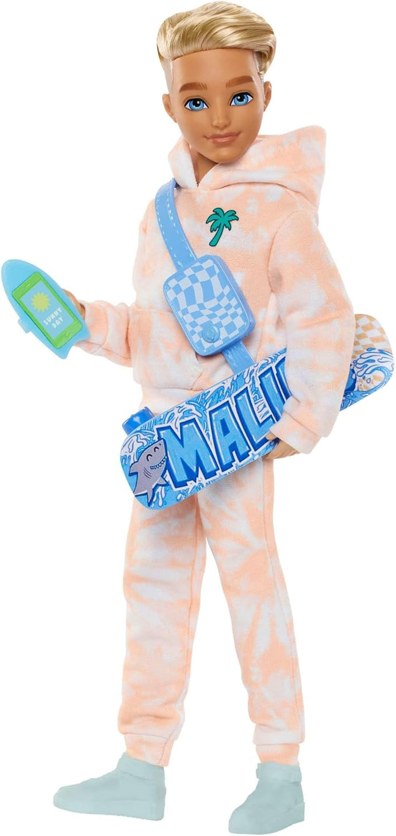Barbie Dream Besties-Puppe und Zubehör, bewegliche Teresa-Modepuppe mit braunem Haar und Haarspangen, 10-teiliges Videospiel-Thema, HYC23 Naty Shop-Puppen Sommer und Skateboard