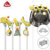 Fehn Activity Spiral Dino – Schiebe- und Zieh-Kinderwagenspielzeug – Baby-Dinosaurierspielzeug für Bett, Spielplatz, Kinderwagen und Autositz – Motorikspielzeug für Babys und Kleinkinder ab 0+ Monaten Babyspielzeug Naty Shop