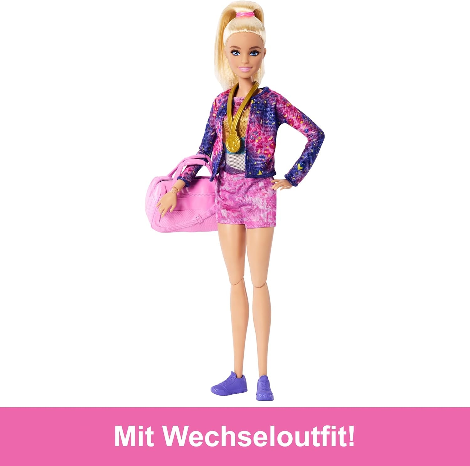 Barbie Turnspaß-Spielset mit Schwebebalken und mehr als 10 Thementeilen für Siegergeschichten, HRG52