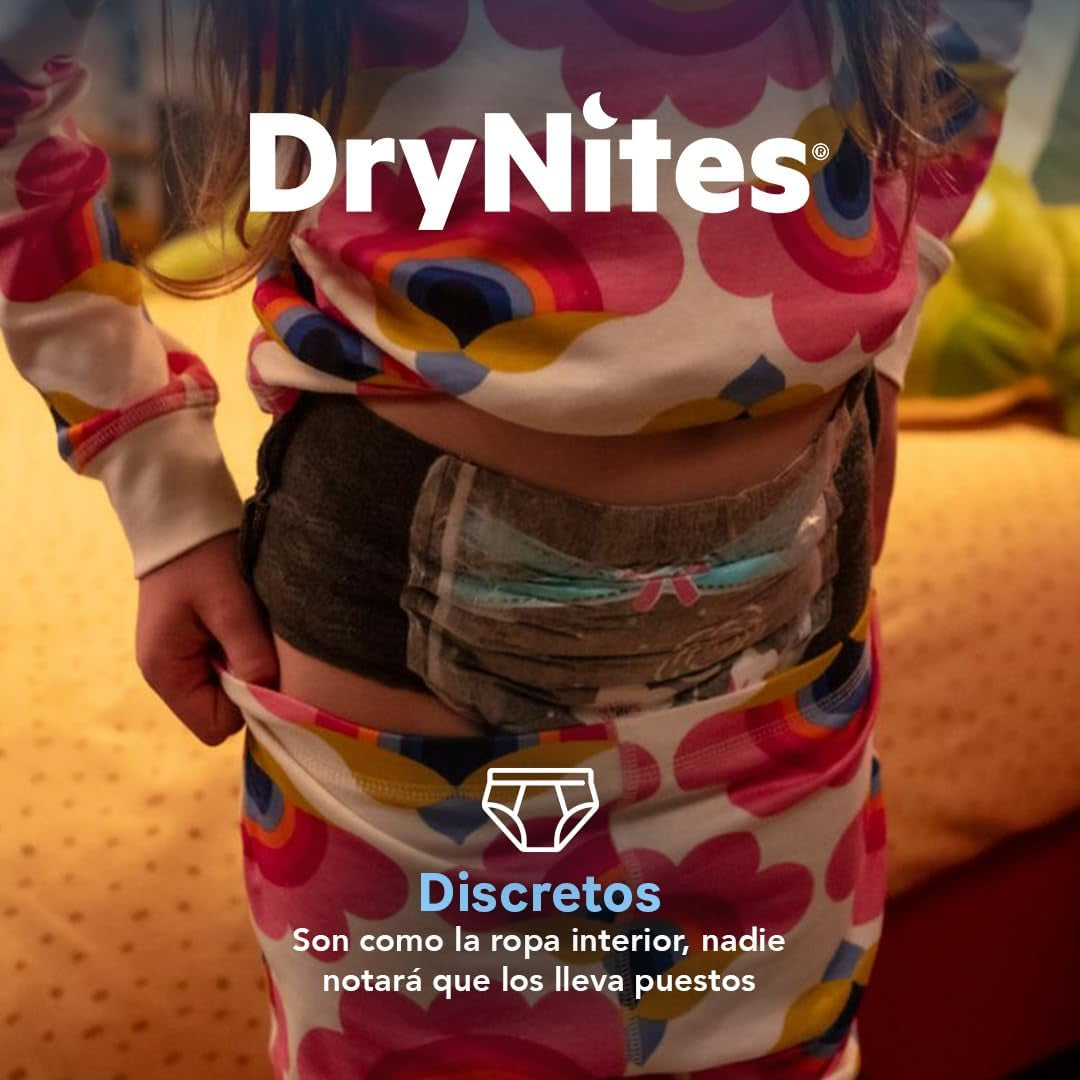 DryNites Pyjamahosen für Mädchen 3–5 Jahre, 1 Packung (1 x 16 Stück)