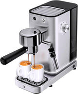 WMF Lumero Espressomaschine, Siebträger, 1400 Watt, Siebträger, 3 Einsätze, für 1-2 Espressotassen, auch für Kapseln, 15 bar, Tassenhalter, Milchaufschäumer, Edelstahl matt