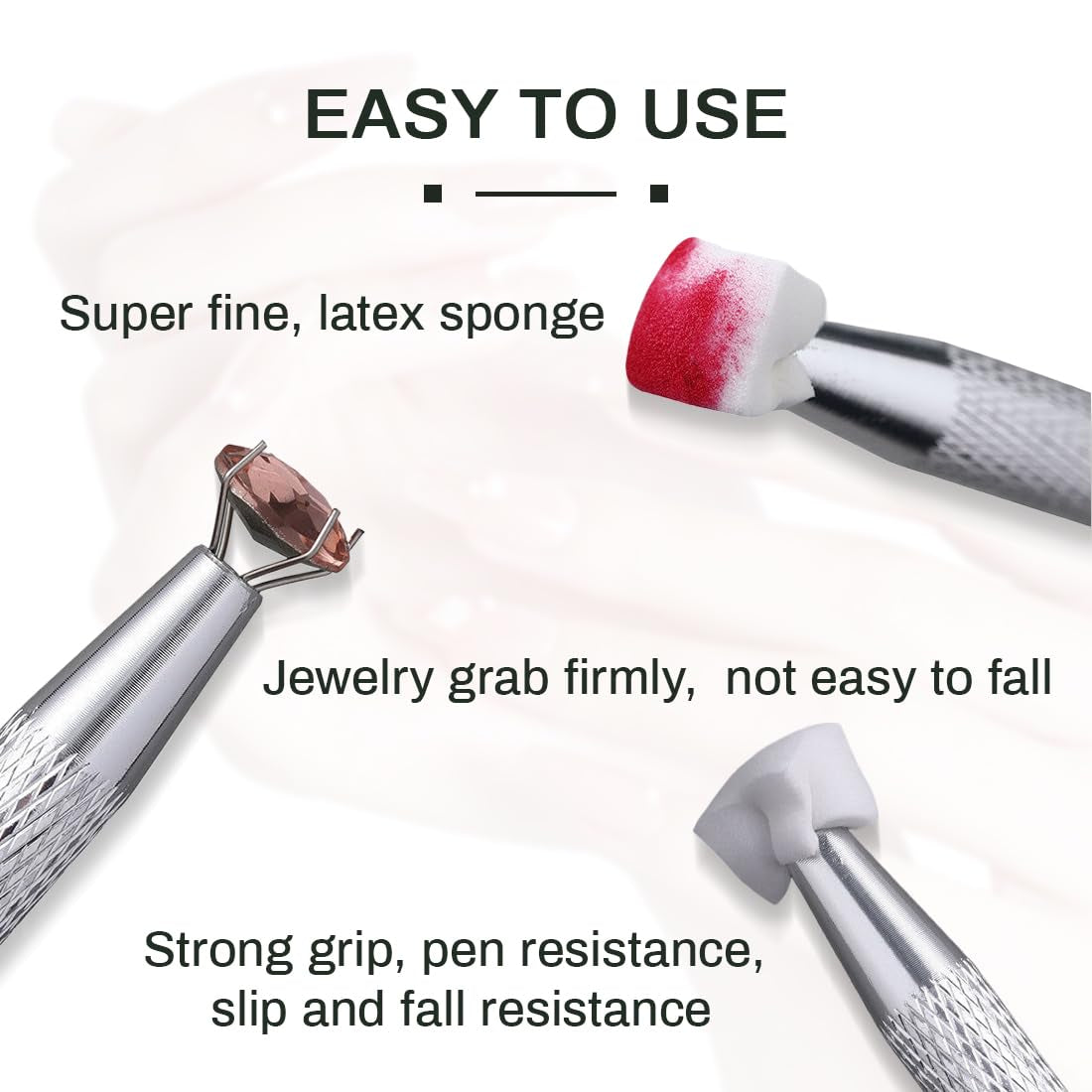 100 Stück Nail Art Schwamm mit Metallgreifer, Sponge Brush Applicator, Sponge Nagel Pinsel, Maniküre Zubehör für Nägel, um eine Varaudzen von Gradient Nail Art Patterns zu erstellen