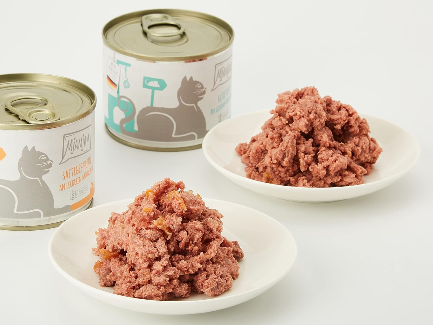 MjAMjAM – Premium-Nassfutter für Katzen – Monopack I – mit Huhn und Truthahn, 6er-Pack (6 x 200 g), getreidefrei mit extra Fleisch