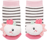 Fehn Spielhandschuh Safari – Affen- und Elefantenbaby-Fingerpuppen & Einhorn-Babyglockensocken – Babysocken mit Klingelfunktion und Einhornkopf – stimulieren Motorik und Sinne Bebe Toys Naty Shop