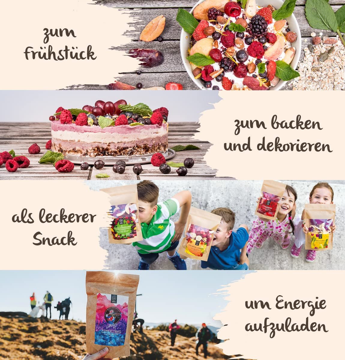 BRIX gefriergetrocknete Erdbeeren | Natürliche Erdbeeren 75 g | Great Taste Award für getrocknete, gefriergetrocknete Früchte | GVO-frei, glutenfrei, vegan, ohne Vitamine. Naty Shop dehydrierte Produkte