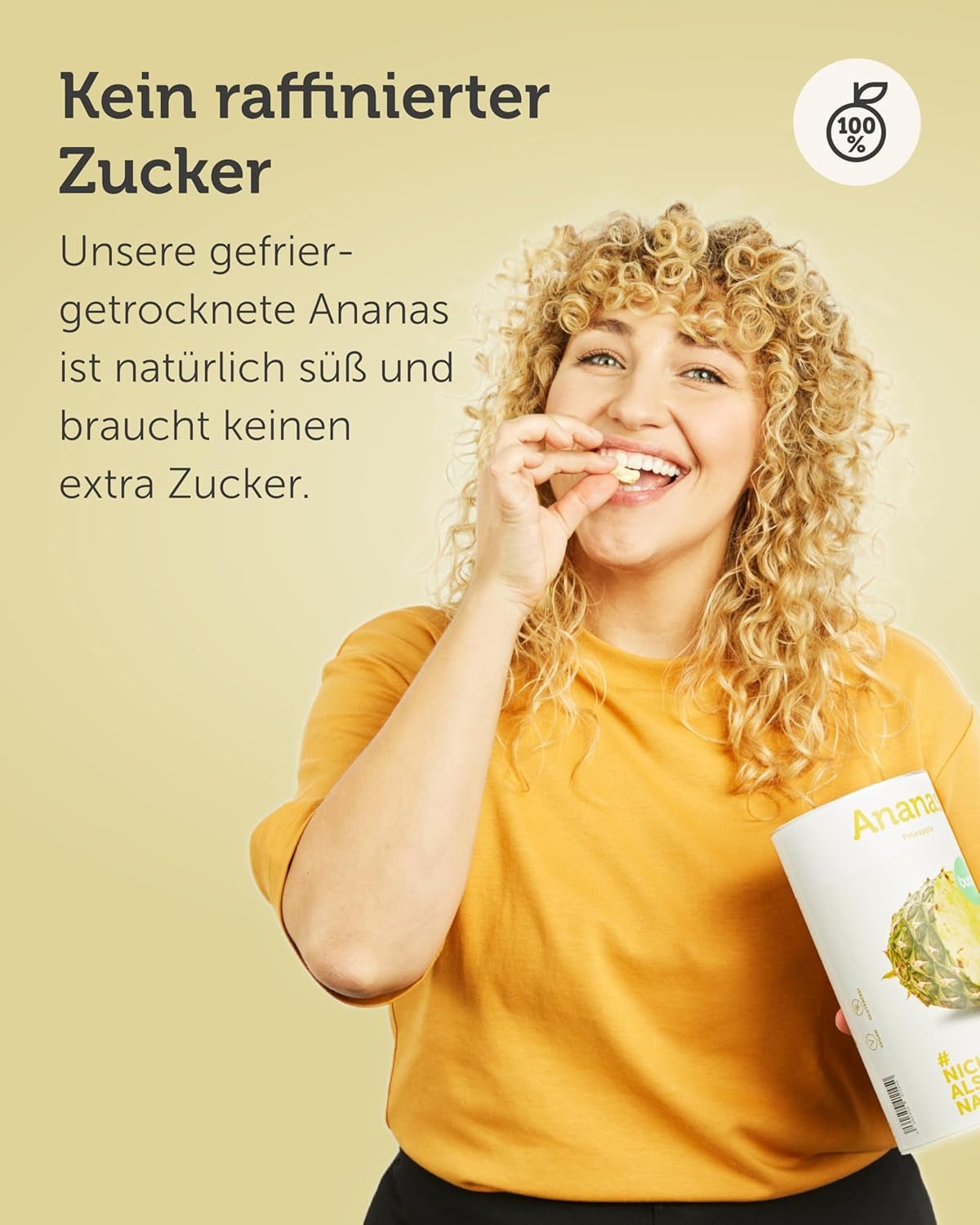 BUAH® Gefriergetrocknete Ananas | Ananaschips als Snack oder für Müsli und Desserts | Idealer Ersatz für Süßigkeiten | Vegan und ohne Zuckerzusatz | 100 % gefriergetrocknete Früchte | 200 g dehydrierte Produkte von Naty Shop