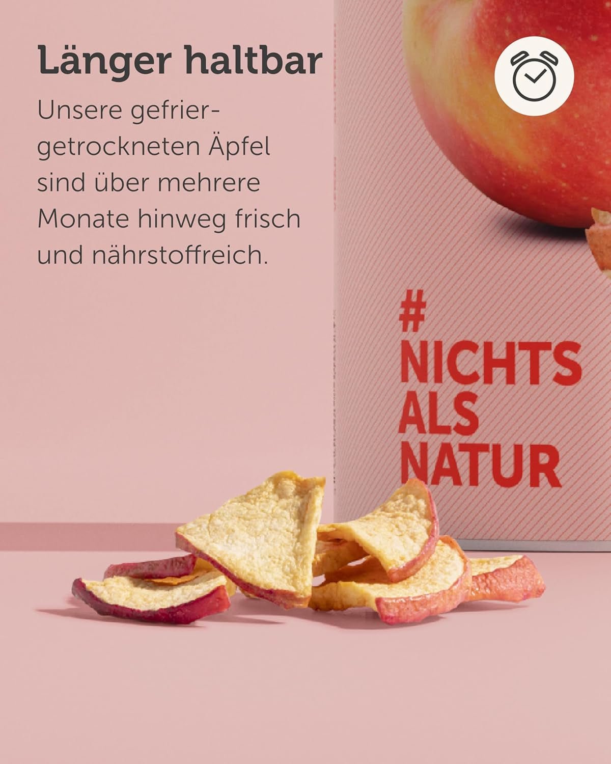 BUAH® Bio gefriergetrocknete Äpfel | Gefriergetrocknete Bio-Äpfel ohne Zuckerzusatz | 100 % gefriergetrocknete Früchte (vegan, glutenfrei, laktosefrei) | Idealer Snack (110 g). Dehydrierte Produkte von Naty Shop