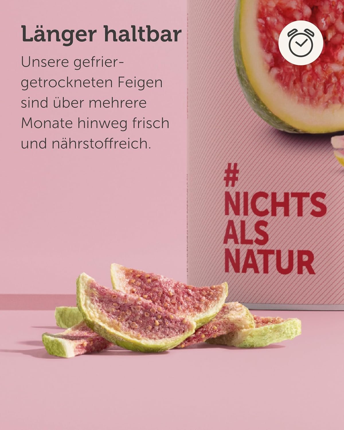 BUAH® Gefriergetrocknete Feigen | Feigenchips Als Snack, für Müsli und Desserts | Idealer Ersatz für Süßigkeiten | Vegan und ohne Zuckerzusatz | 220g dehydrierte Produkte von Naty Shop