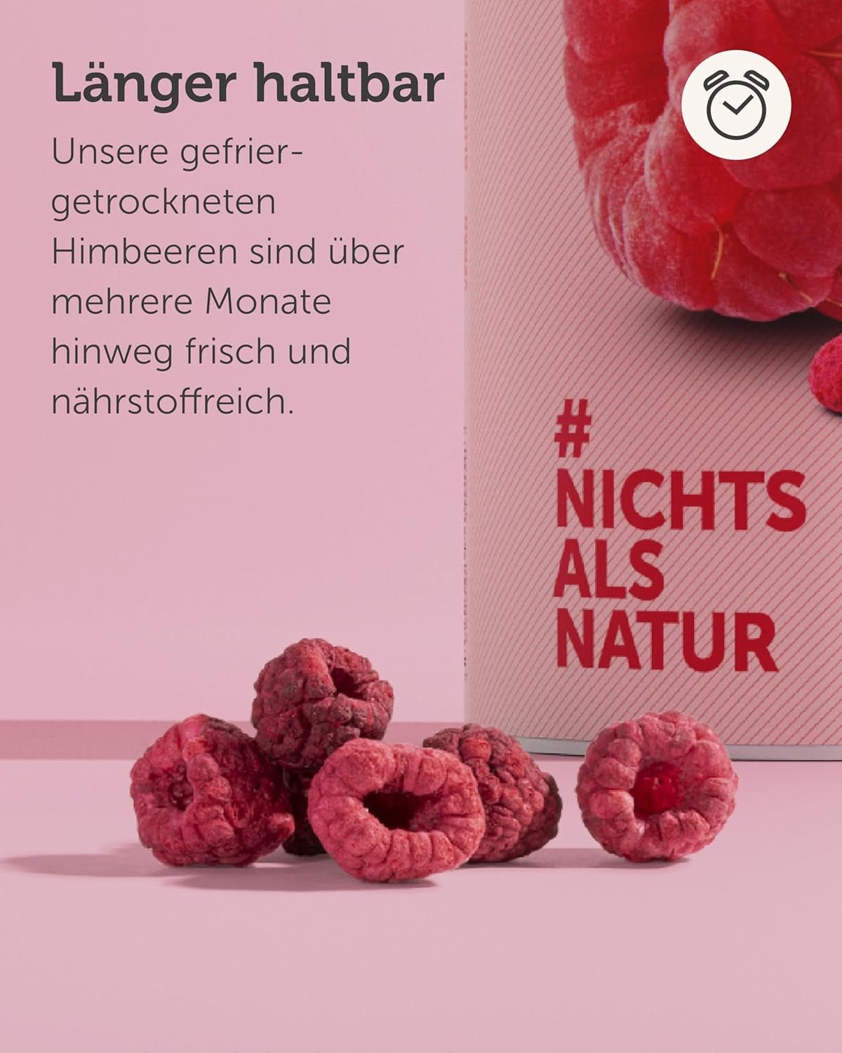 BUAH® Bio gefriergetrocknete Himbeere | Himbeerchips als Snack, für Müsli und Desserts | idealer Ersatz für Süßigkeiten | vegan und ohne Zuckerzusatz | 120g dehydrierte Produkte von Naty Shop