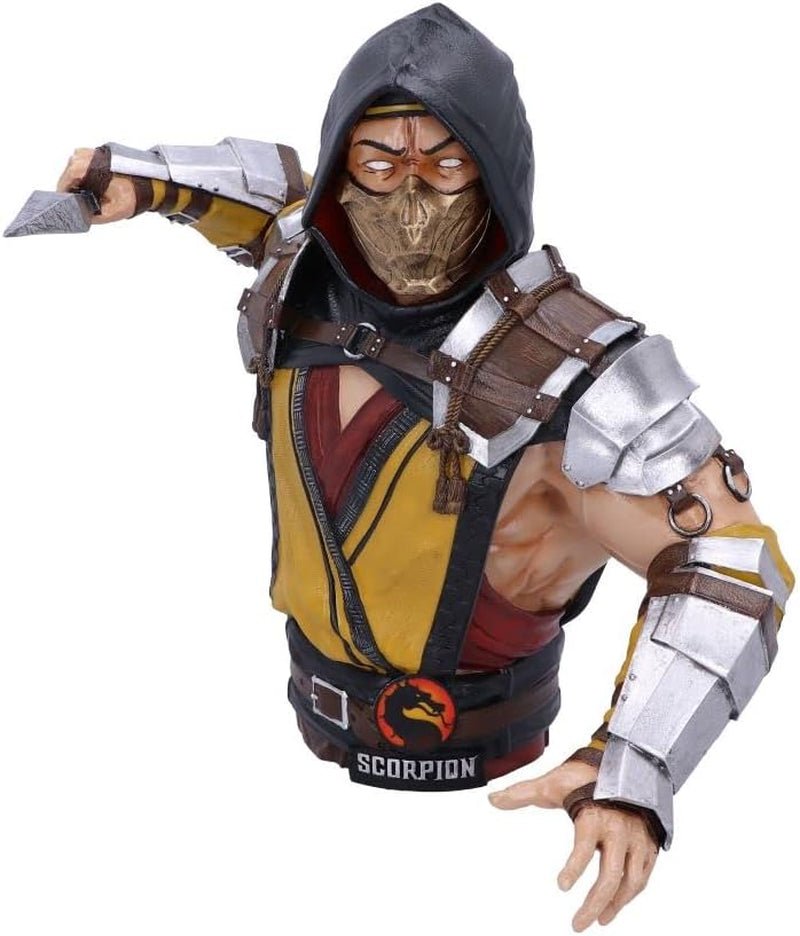Offiziell lizenzierte Mortal Kombat Scorpion-Büste, Gelb, 29,5 cm, Kunstharzstatuen und -skulpturen Naty Shop Standardtitel