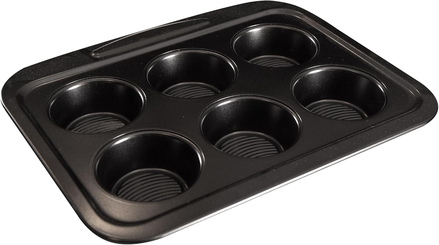 Masterpro Foodies – Backbleche für 6 Muffins – Gleichmäßige Wärmeverteilung – Aus Kohlenstoffstahl – Anti-Seize-Boden – Herausnehmbar und leicht zu waschen. Naty Shop Backbleche und Backbleche, mehrfarbig, 28,9 x 23,1 x 3,3 cm