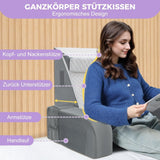 Großes Lesekissen mit Griffstange, hochdichtem Schaumstoff, ergonomischem Rückenkissen, Armlehnen, Nackenstütze und Kopfstütze, Liegesitzkissen zum Schlafen, Spielen, Fernsehen, für Bett und Sofa