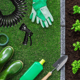 Relaxdays Spiralschlauch, ausziehbar bis 10 m, flexibler Gartenschlauch mit Wassersprüher, 7 Sprühmuster, schwarz
