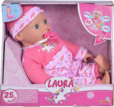 Simba 105140060 – Laura Tickle Baby-Puppe mit weichem Körper und Regenbogenmatratze, macht 25 Babygeräusche, 38 cm, Puppe für 2 Jahre und älter