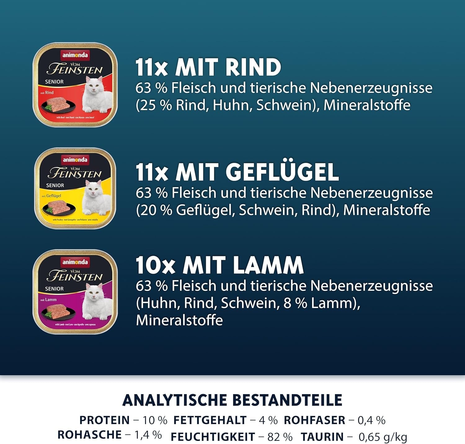 animonda vom Feinsten Senior, Nassfutter für ältere Katzen ab 7 Jahren, Sorte für ältere Katzen, 32 x 100 g