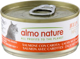 Almo Nature HFC Jelly – Nassfutter für erwachsene Katzen – Lachs und Karotten – menschliche Qualität, glutenfrei – 6 x 70 g