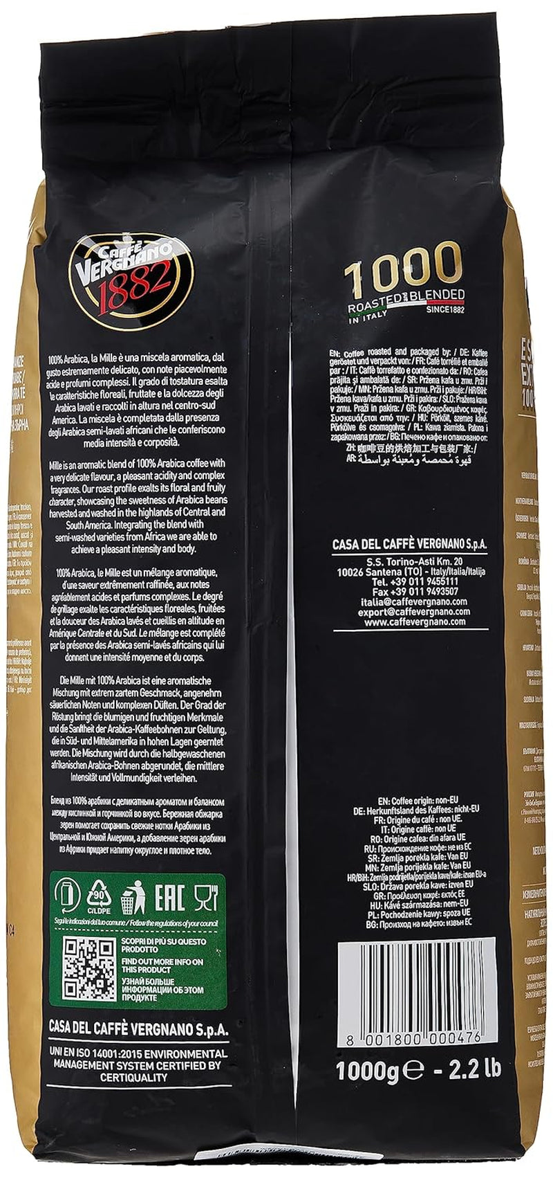 Caffè Vergnano EXTRA DOLCE Espressokaffeebohnen 1000 (1kg)