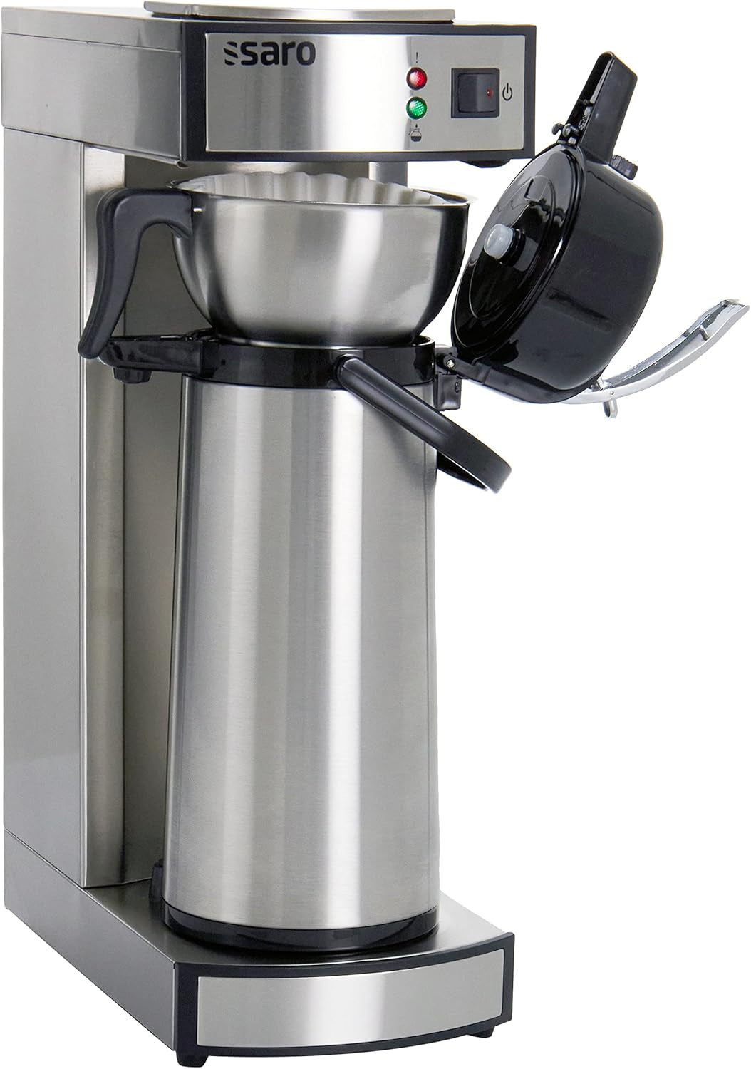 Saro Espressomaschine, inklusive Karaffe mit isolierter Edelstahlpumpe – 2,2 l – Zubereitungszeit ca. 5–6 Min. – Schutz bei Betrieb ohne Wasser – 2.069 kW – Modell THERMO 24
