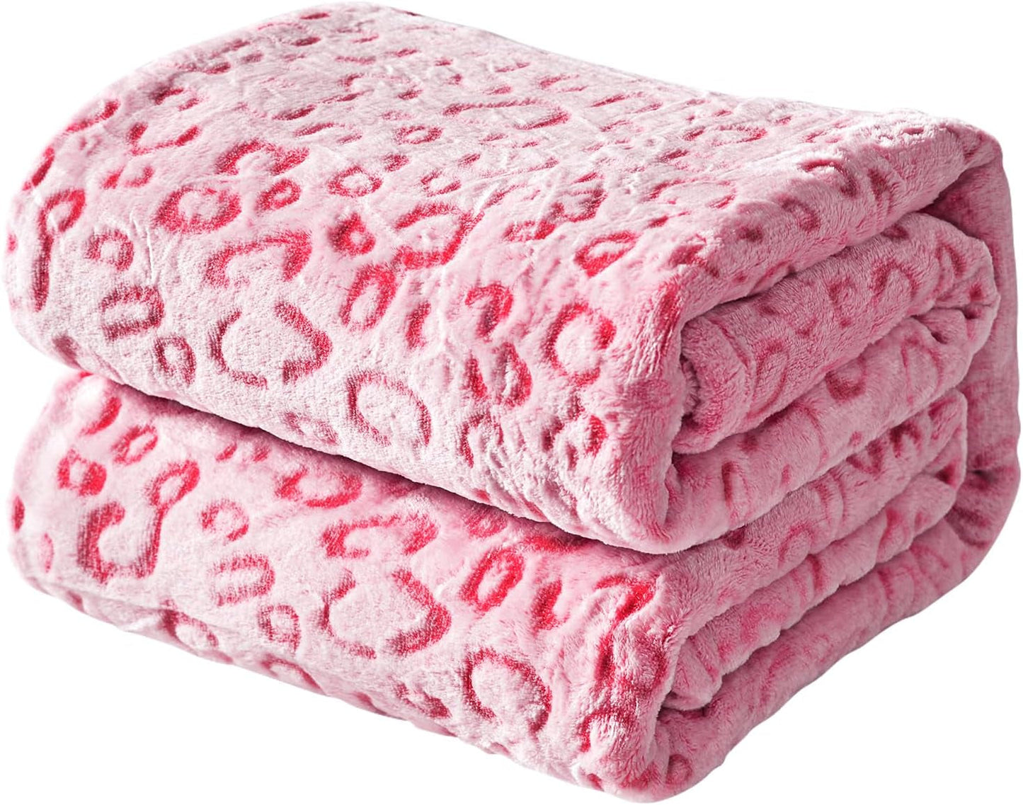 FY FIBER HOUSE Flanell-Fleece-Überwurf, Mikrofaserdecke mit 3D-Gepardendruck, 228 x 274 cm, lila Steppdecken und Steppdecken Naty Shop Pink 50 "X60"