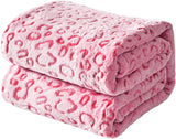 FY FIBER HOUSE Flanell-Fleece-Überwurf, Mikrofaserdecke mit 3D-Gepardendruck, 228 x 274 cm, lila Steppdecken und Steppdecken Naty Shop Pink 50 "X60"