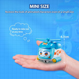 Super Wings Super Pets 4 Stück Shine, Golden Boy, Jerome, Ellie, umschaltbarer Gesichtsausdruck, Blitzeffekt, tragbares Spielzeug für 3, 4, 5, 6, 7, 8 Jahre alte Jungen und Mädchen, 5,1 cm große Actionfiguren, Naty Shop