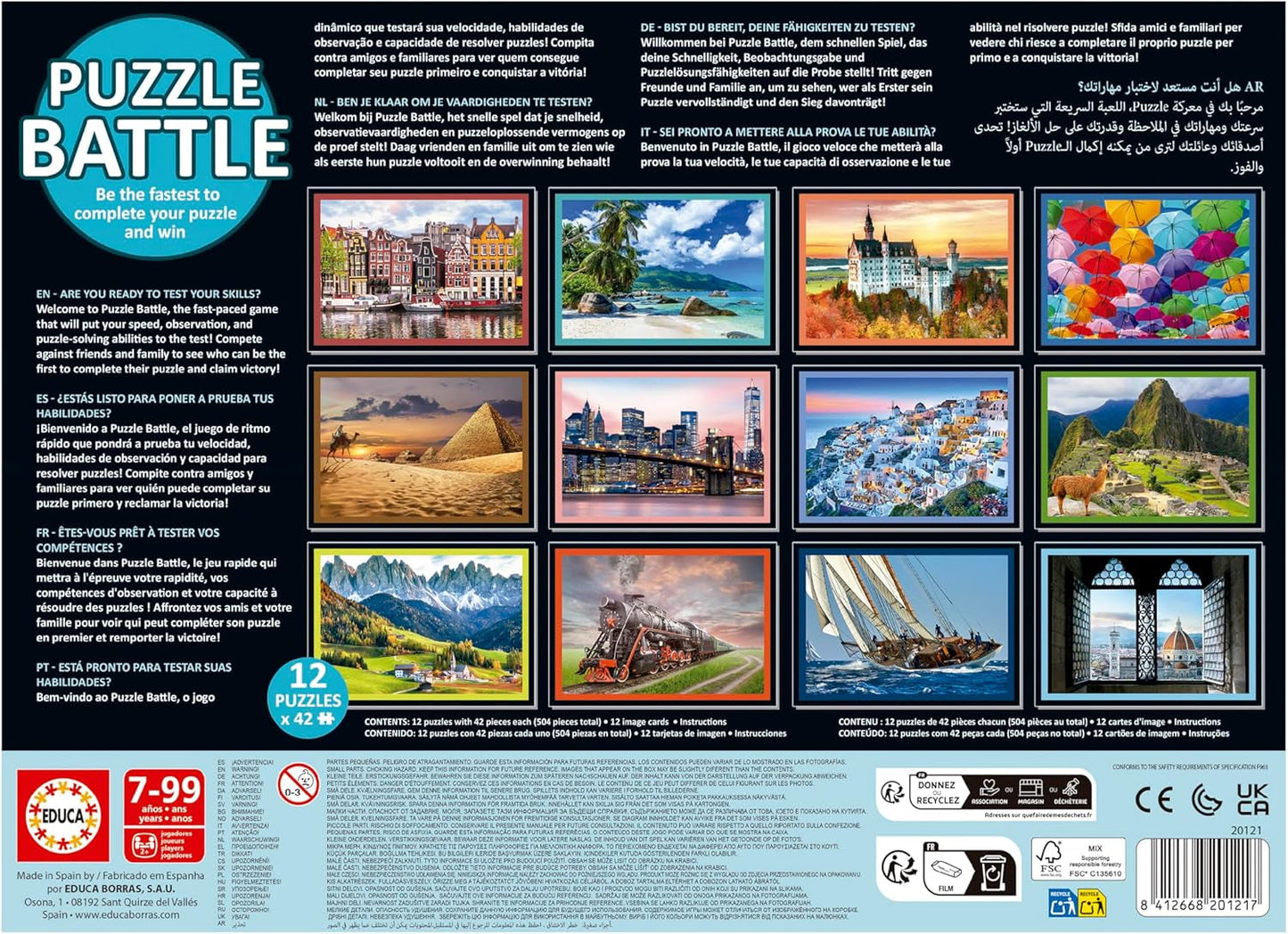 Educa – Puzzle-Schlachtlandschaften. Ein authentischer Kampf der Teile | Seien Sie der Erste, der das Rätsel löst, um der Gewinner zu werden. Ab 7 Jahren (20121) Puzzle Naty Shop