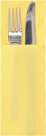 50 Beutel Besteckservietten 'DAILY Collection' 48 cm x 30 cm gelb mit Falte für Besteck