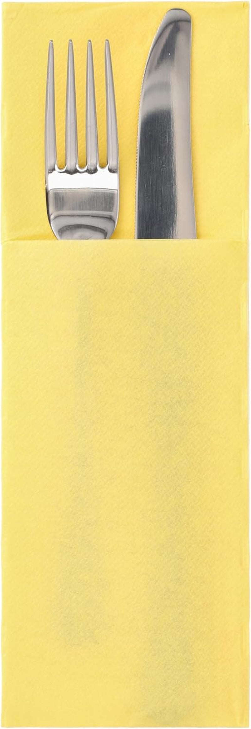 50 Beutel Besteckservietten 'DAILY Collection' 48 cm x 30 cm gelb mit Falte für Besteck