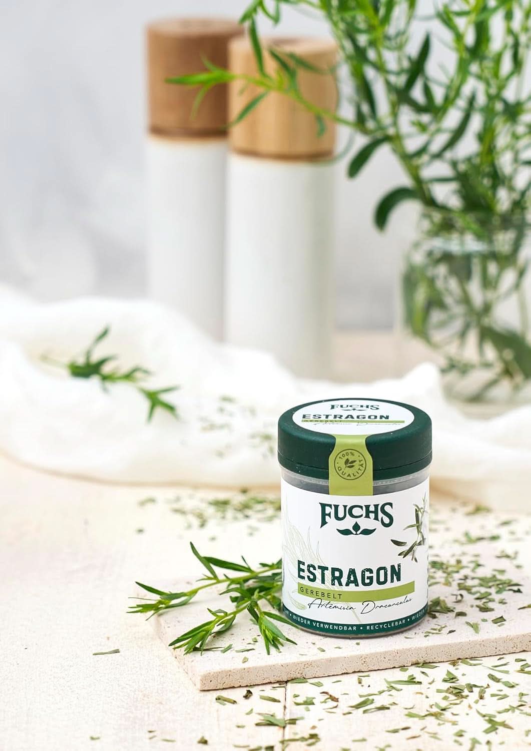 Fuchs, Estragon, französische Kräuter zum Verfeinern von Salaten oder Sauce Hollandaise, 10 Gramm Condimente Naty Shop
