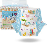 CutiePlusU Erwachsenenwindeln, 10er-Pack, Einweg-Blattwindeln für Damen und Herren, maximale Saugfähigkeit über Nacht – I Love Summer (mittlere Größe 71–96 cm)