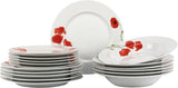 Geschirr-Set für 6 – 18-teilig – Porzellan-Geschirr-Set – weißes Geschirr-Set – Schüssel- und Teller-Set – modernes Geschirr – Teller – Tischservice – Geschirr-Set für 6