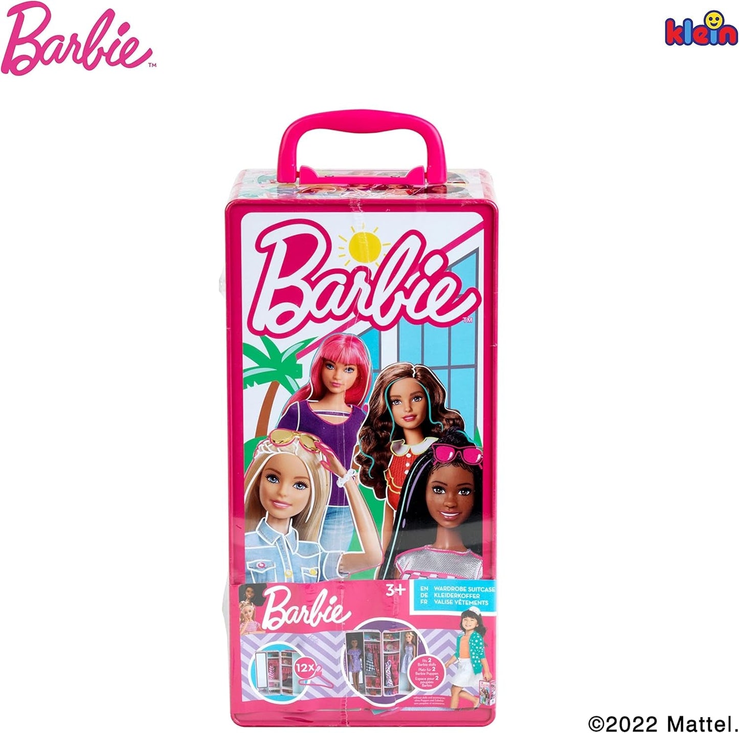 Theo Klein 5801 Barbie-Kleiderschrank mit Kleiderstangen und Fächern, Spielzeug für Kinder ab 3 Jahren, inklusive Zubehör, mehrfarbig